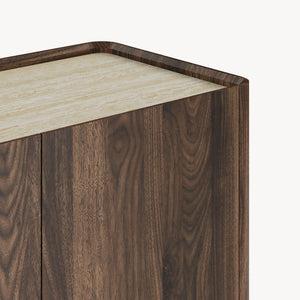 Szafka RTV Trorlon 160x40x55 cm w optyce orzecha/trawertynu [en.casa]