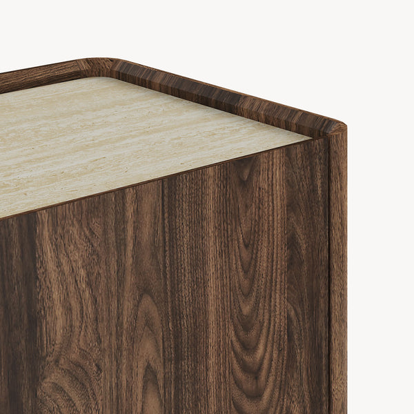 Komoda Trorlon 83x80x40 cm w optyce orzecha/trawertynu [en.casa]