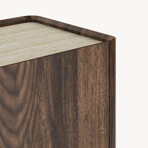 Sideboard Trorlon 160x40x83 cm orzech włoski/trawertyn [en.casa]