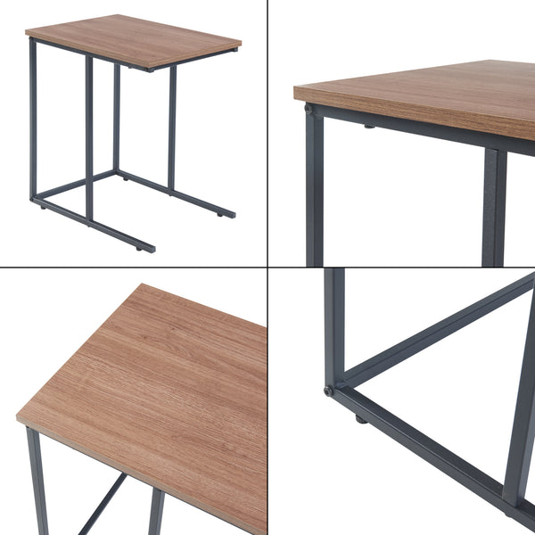 Zestaw stolików Augustenborg w zestawie 3 sztuk Czarny / wygląd orzecha włoskiego [en.casa]