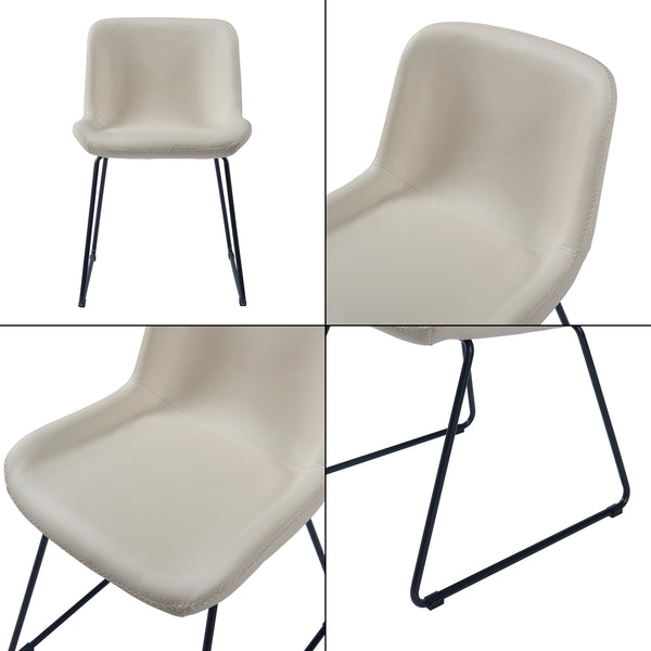 Krzesło do jadalni Kannus zestaw 2 szt. beżowe [en.casa]