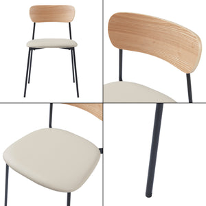 Krzesło do jadalni Jyväskylä zestaw 2 78x45x48 cm beżowy [en.casa]