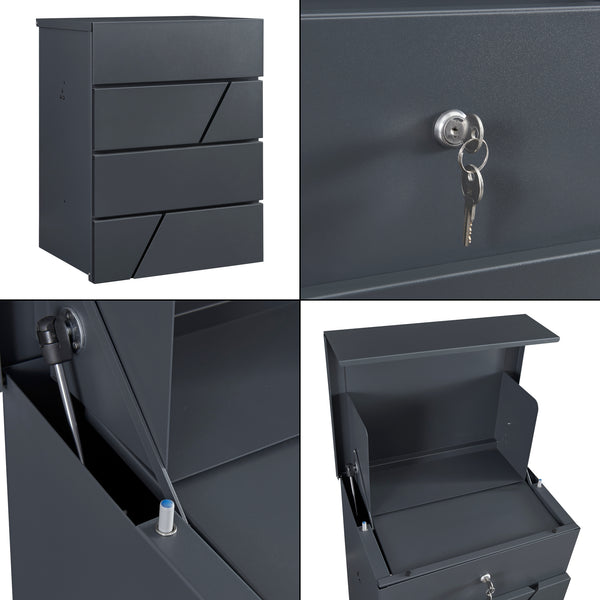 Skrzynka na listy Søllerød 58x44x35cm antracyt [en.casa]