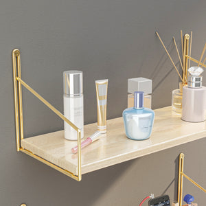 Muurame półka ścienna 40x14x17 cm kolor złoty [en.casa]