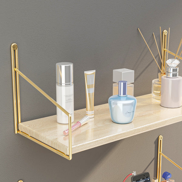 Muurame półka ścienna 40x14x17 cm kolor złoty [en.casa]