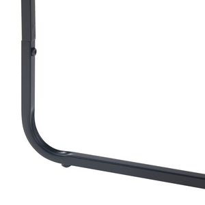 Stolik boczny Ulvik 50x50x35cm wykonany z metalu i szkła czarny [en.casa]