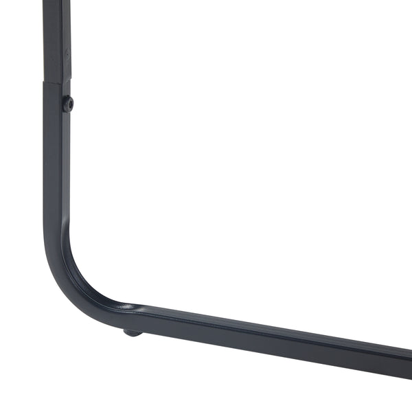 Stolik boczny Ulvik 50x50x35cm wykonany z metalu i szkła czarny [en.casa]