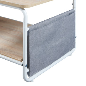 Stolik kawowy Dyrøy 100x50x43cm biały/dąb [en.casa]