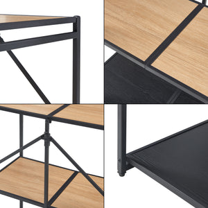 Półka składana Telemark 81x68x38 cm czarny/dąb [en.casa]