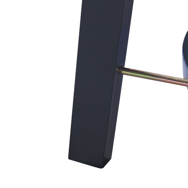 Stolik kawowy Taivalkoski 120x43x40 cm czarny/rattanowy [en.casa]