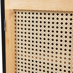 Szafka łazienkowa ścienna Tervola 60x60x20 cm czarna/bambus [en.casa]