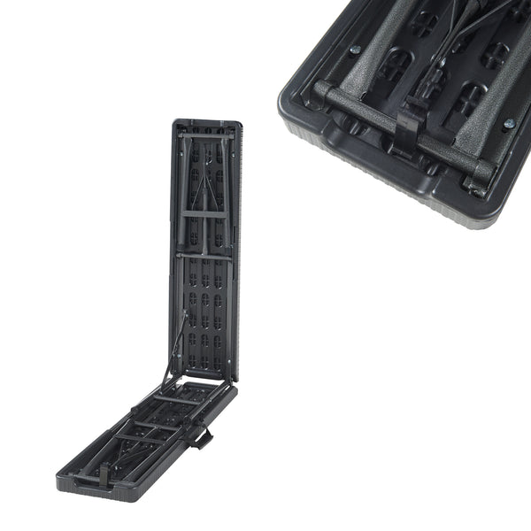 Składany zestaw ławek Mark 2-częściowy rattan czarny [en.casa]