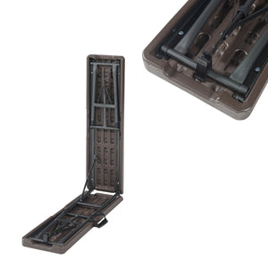 Zestaw składanych ławek Lillestrøm 2-częściowy o wyglądzie drewna, ciemnobrązowy [en.casa]