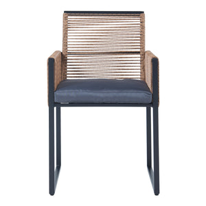 Accadia 3-częściowy zestaw mebli ogrodowych czarny/brązowy [casa.pro]