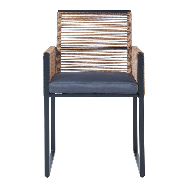 Accadia 3-częściowy zestaw mebli ogrodowych czarny/brązowy [casa.pro]