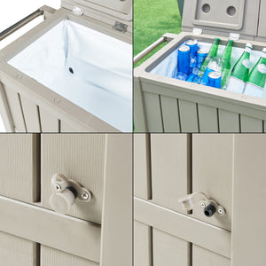 Zewnętrzny wózek chłodzący Arsita 102x47x87 cm Beżowy [casa.pro]