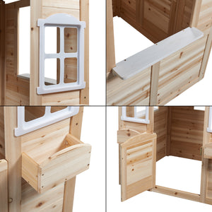Domek do zabawy Acciano 131x113x97 cm drewno jodłowe [casa.pro]