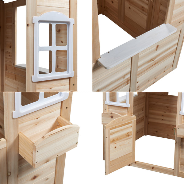 Domek do zabawy Acciano 131x113x97 cm drewno jodłowe [casa.pro]