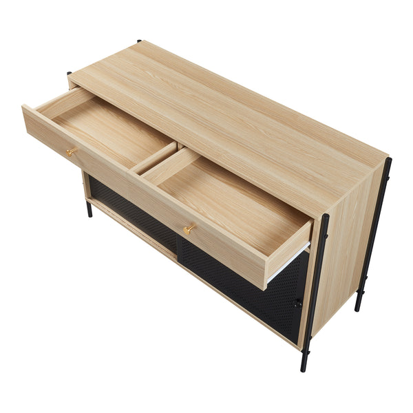 Szafka pod TV Tysnes 120x40x75 cm dąb/czarny [en.casa]