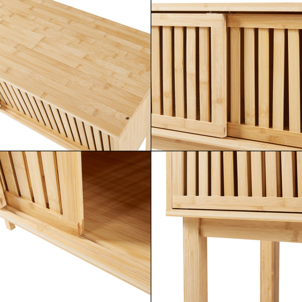 Stolik konsolowy Ypäjä 110x39x81 cm bambus [en.casa]