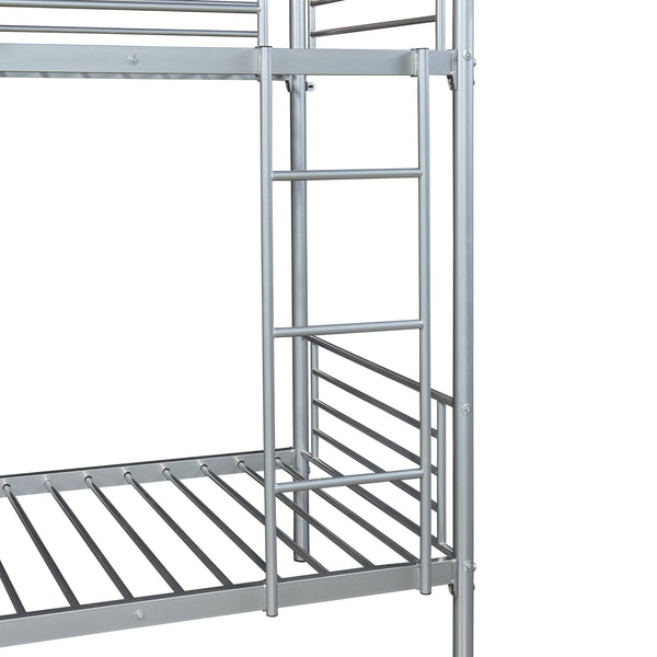 Łóżko piętrowe metalowe Soppsar 208,5x97x165 cm srebrne [en.casa]