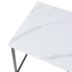 3-częściowy marmurowy stolik kawowy Trollhättan, biały [en.casa]