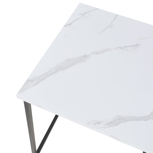 3-częściowy marmurowy stolik kawowy Trollhättan, biały [en.casa]