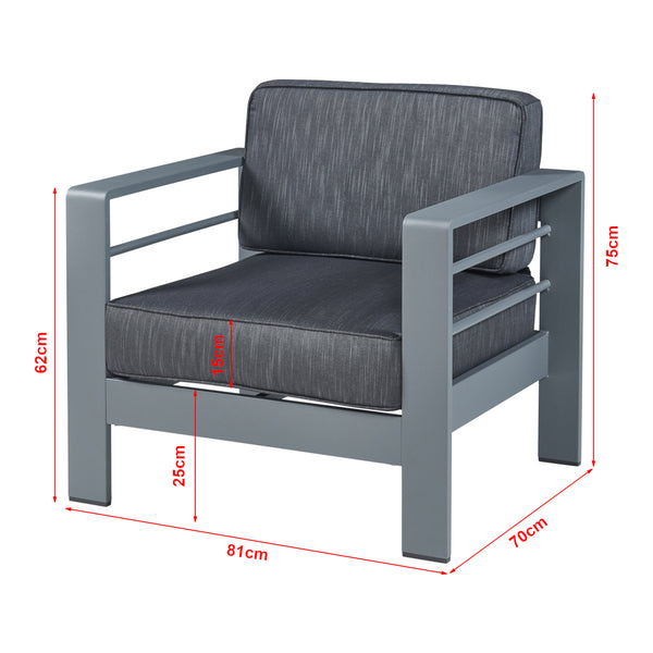 3-częściowy aluminiowy zestaw mebli ogrodowych Avise [casa.pro]