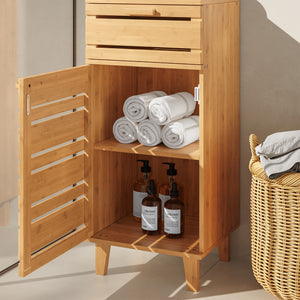 Szafka łazienkowa Epind 75x33x30 cm naturalny bambus [en.casa]