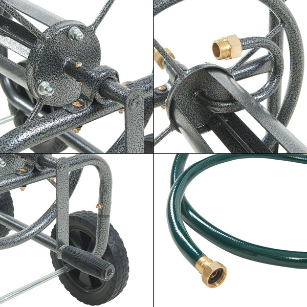 Gelibolu wózek na wąż 3/4 cala maks. 65 m szary [pro.tec]