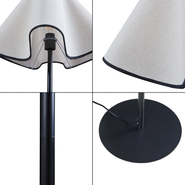 Lampa podłogowa Ashton 153cm czarny/biały [lux.pro]