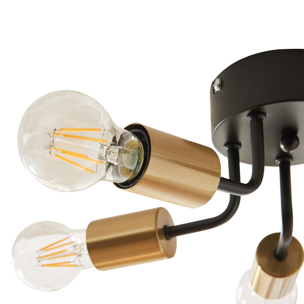 Lampa sufitowa Barrow czarny/złoty [lux.pro]