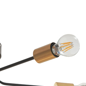 Lampa sufitowa Benfleet 5 x E27 czarny/mosiądz [lux.pro]