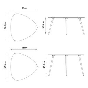 Zestaw stolik 2-częściowy Aymavilles stal antracyt [casa.pro]