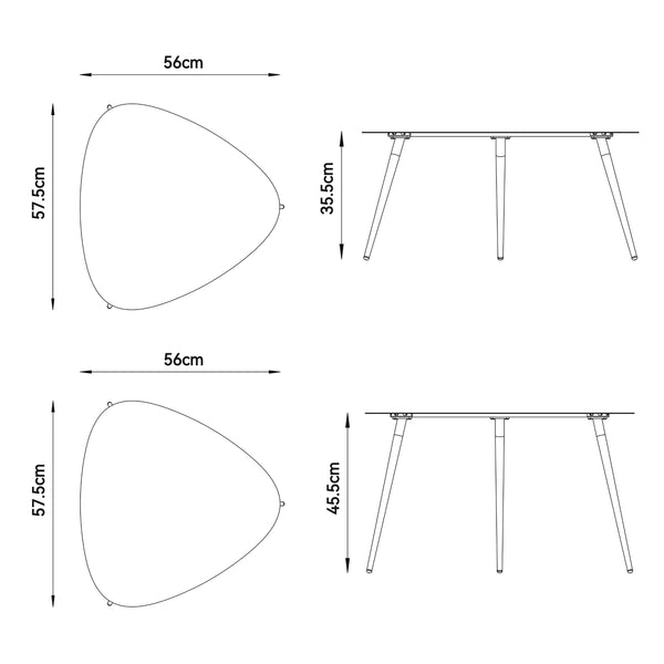 Zestaw stolik 2-częściowy Aymavilles stal antracyt [casa.pro]