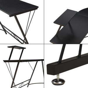 Yremso Biurko w kształcie litery L 122x122x98 cm czarne [en.casa]