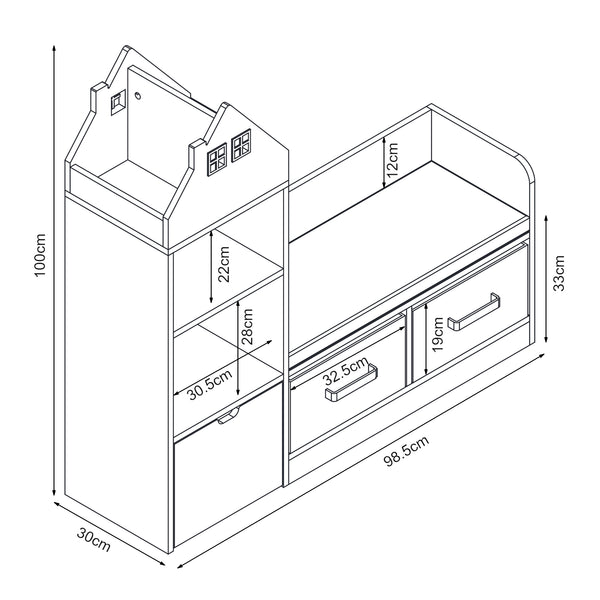 Ławka dziecięca z półką Vipsali [en.casa]