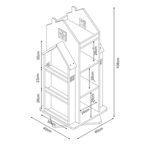 Obrotowa półka dziecięca Vipsali 108x40x40 cm miętowa zieleń/biała [en.casa]
