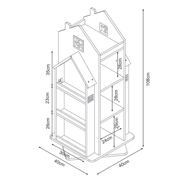 Obrotowa półka dziecięca Vipsali 108x40x40 cm miętowa zieleń/biała [en.casa]
