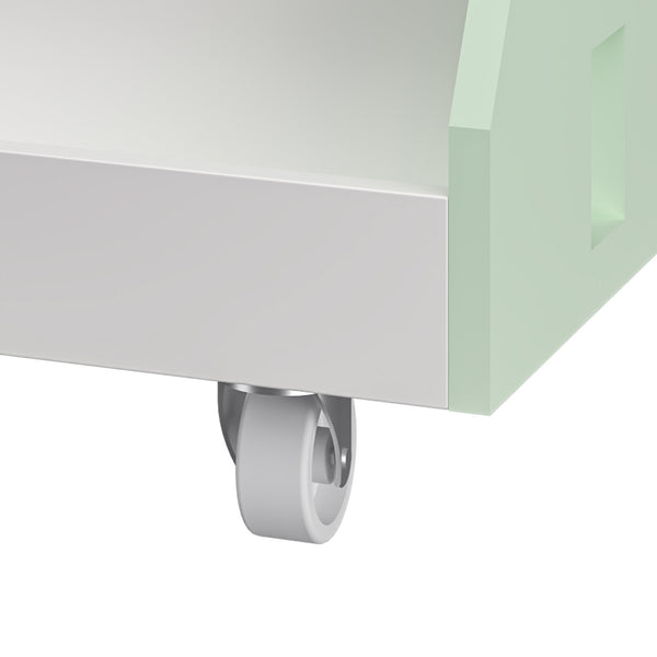 Mobilna półka dziecięca Vipsali 50x33x34 cm miętowa zieleń/biała [en.casa]