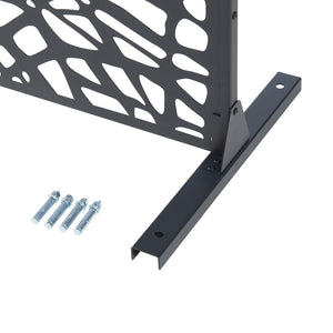 Wewnętrzna ścianka działowa Poskind stal 200x100x50 cm czarna [casa.pro]