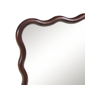 Lustro ścienne Porloskid 90x60 cm ciemny brąz [en.casa]