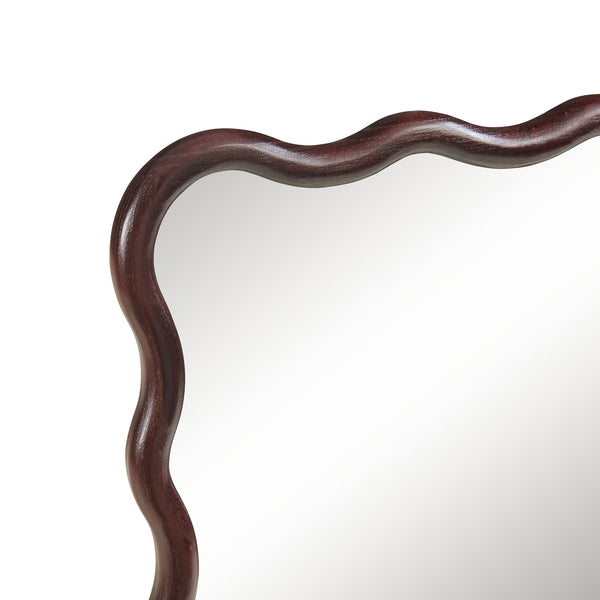 Lustro ścienne Porloskid 90x60 cm ciemny brąz [en.casa]