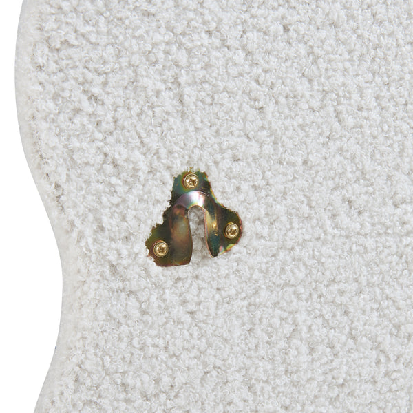 Lustro ścienne Humming z ramą z pluszowego materiału 80x60 cm białe [en.casa]