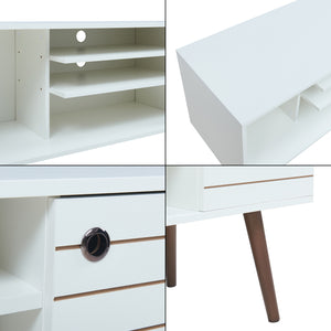 Szafka pod telewizor Vare 130x40x66 cm biała [en.casa]