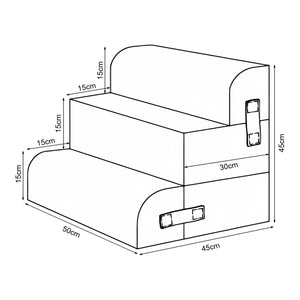Schody dla zwierząt Joelerhatra 4-częściowe 45x50x45 cm Cord Blue [en.casa]