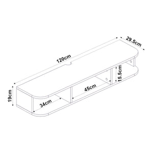 Wisząca szafka RTV Oundsvas 120x30x19 cm biała [en.casa]
