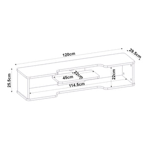 Wisząca szafka RTV Yrela 120x30x26 cm biała [en.casa]