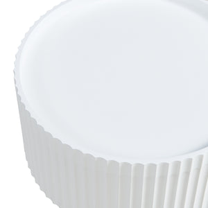 Stolik boczny Bongard z miejscem do przechowywania Ø38x48 cm Biały [en.casa]