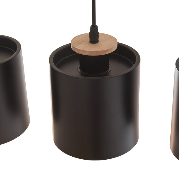 Lampa wisząca Posdand 130x90x14 cm drewno/czarny [lux.pro]